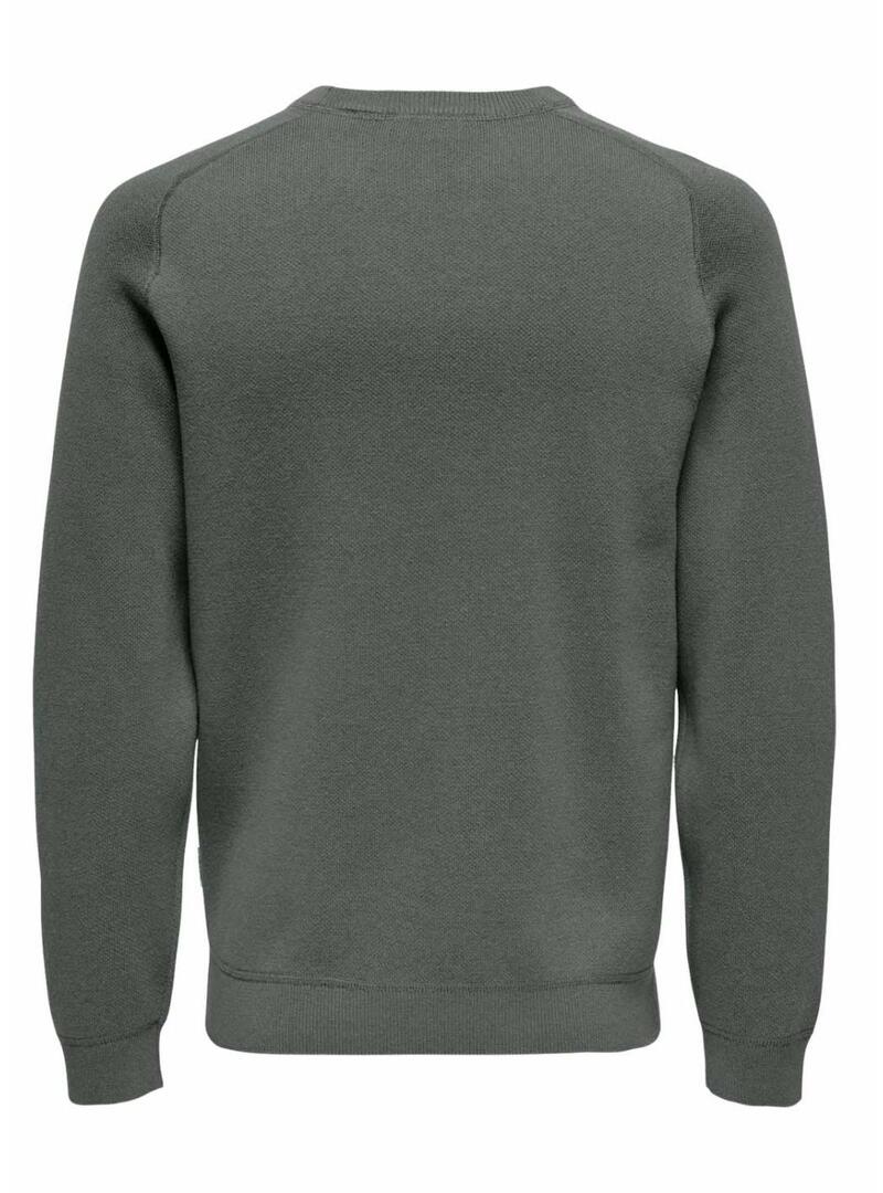 Maglia verde Only and Sons Onspin solo per uomo