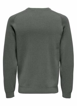 Maglia verde Only and Sons Onspin solo per uomo