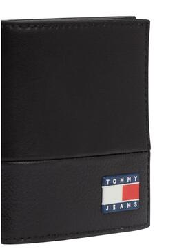Portafoglio Tommy Jeans Heritage nero per uomo