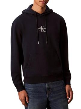 Felpa Calvin Klein Jeans Micro Monogram blu scuro per uomo.