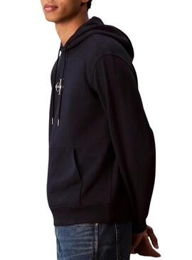 Felpa Calvin Klein Jeans Micro Monogram blu scuro per uomo.