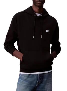 Felpa Calvin Klein Jeans Badge nera per uomo