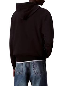 Felpa Calvin Klein Jeans Badge nera per uomo