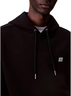 Felpa Calvin Klein Jeans Badge nera per uomo