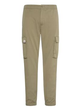 Pantaloni cargo Calvin Klein Jeans Elastic Twill vintage verde per uomo