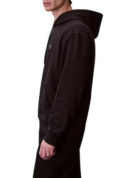 Felpa Calvin Klein Jeans Circle nera per uomo.
