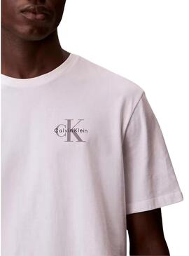 Maglietta Calvin Klein Jeans Micro Monologo bianca per uomo