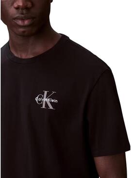 Maglietta Calvin Klein Jeans Micro Monologo nera per uomo