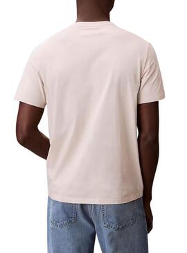 Maglietta Calvin Klein Jeans Badge bianca sporca per uomo