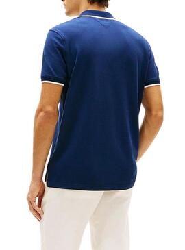 Polo Tommy Hilfiger Pique blu per uomo
