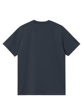 Maglietta Carhartt American Script in blu navy per uomo