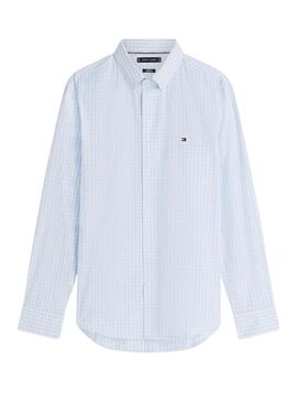 Camicia Tommy Hilfiger Gingham bianca e blu per uomo