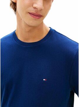 Maglietta basica blu Tommy Hilfiger per uomo.
