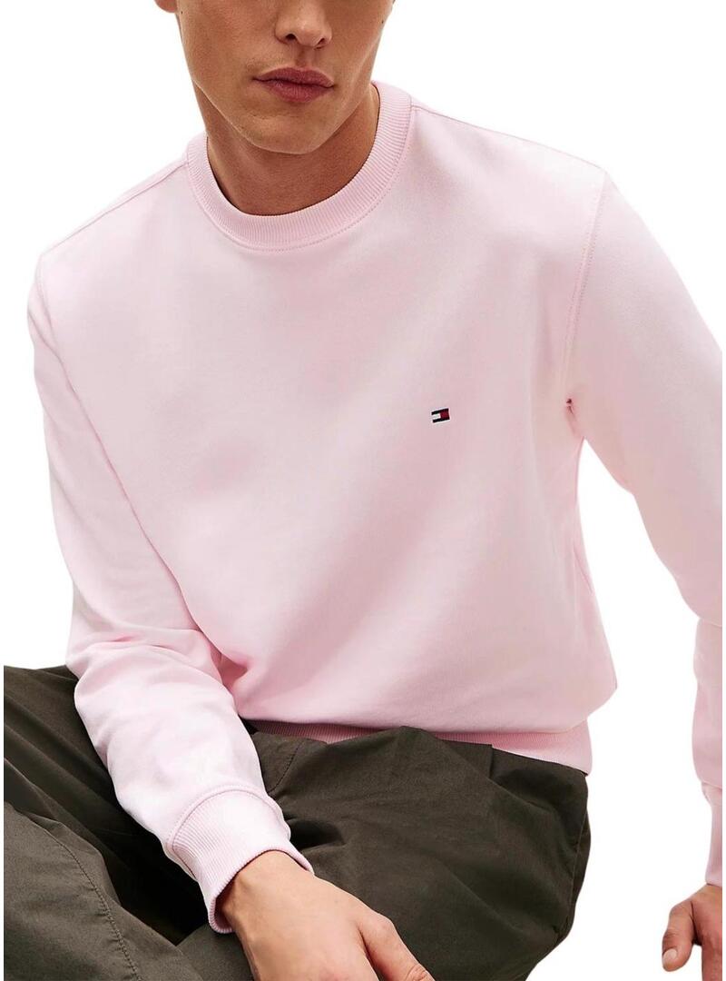 Felpa basic rosa Tommy Hilfiger per uomo
