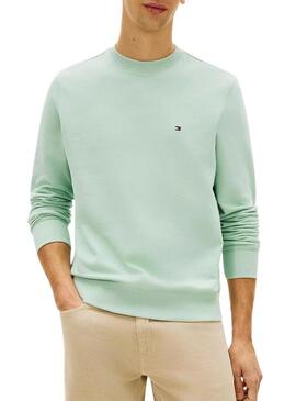 Felpa basic Tommy Hilfiger color menta per uomo