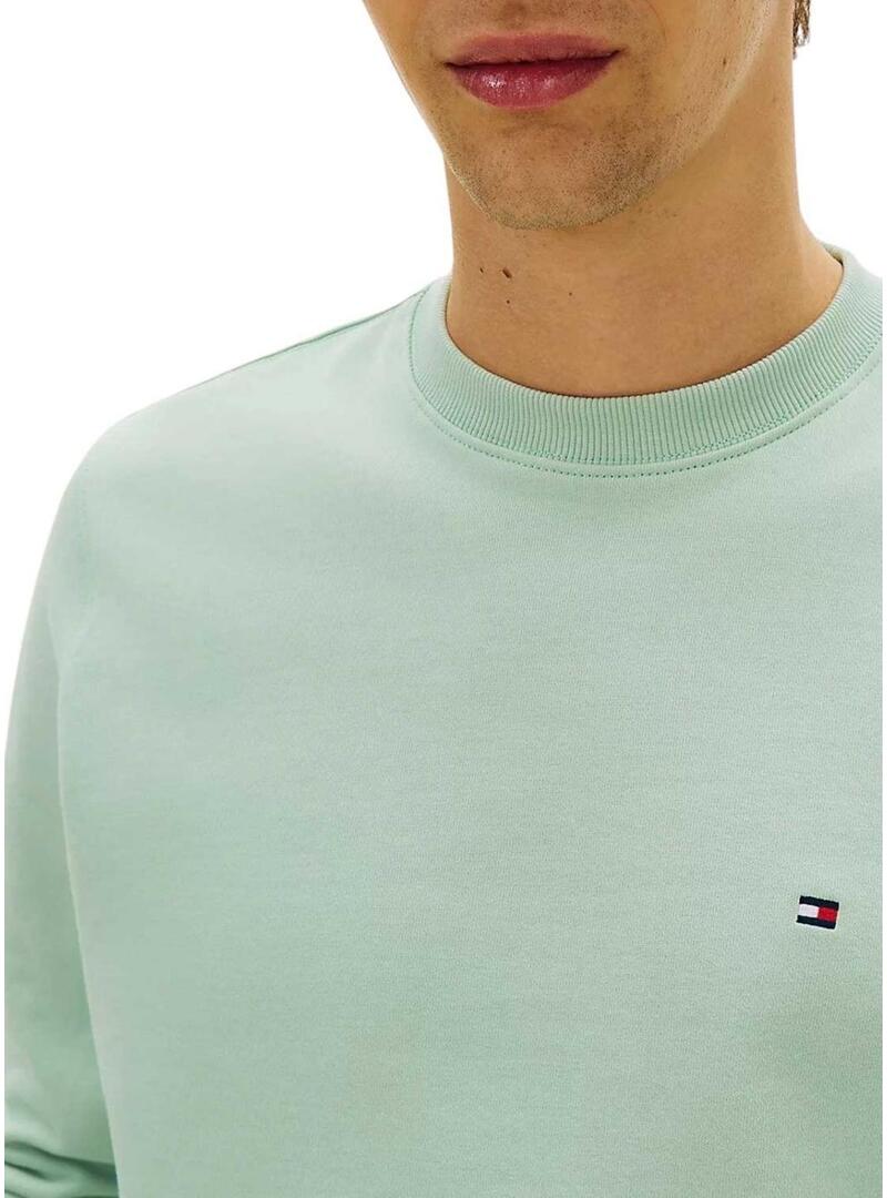 Felpa basic Tommy Hilfiger color menta per uomo