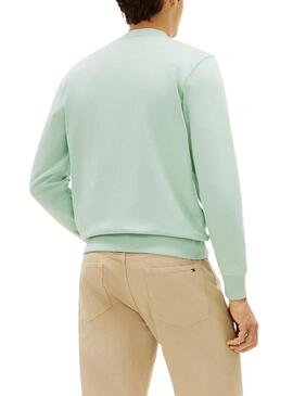 Felpa basic Tommy Hilfiger color menta per uomo