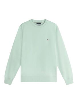 Felpa basic Tommy Hilfiger color menta per uomo