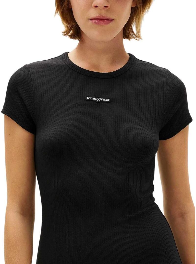 Abito Tommy Jeans Script nero per donna