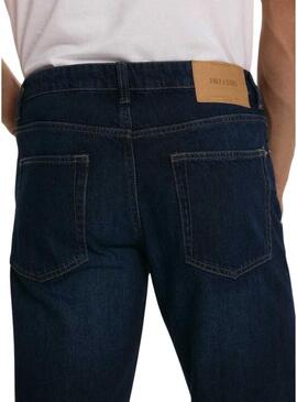 Pantaloni in denim scuro Only and Sons Sedge per uomo