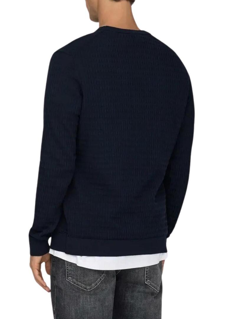 Maglia blu scuro Only and Sons Wyler solo per uomo.