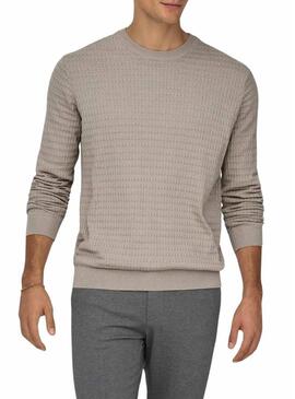 Maglia Only and Sons Berry beige per uomo