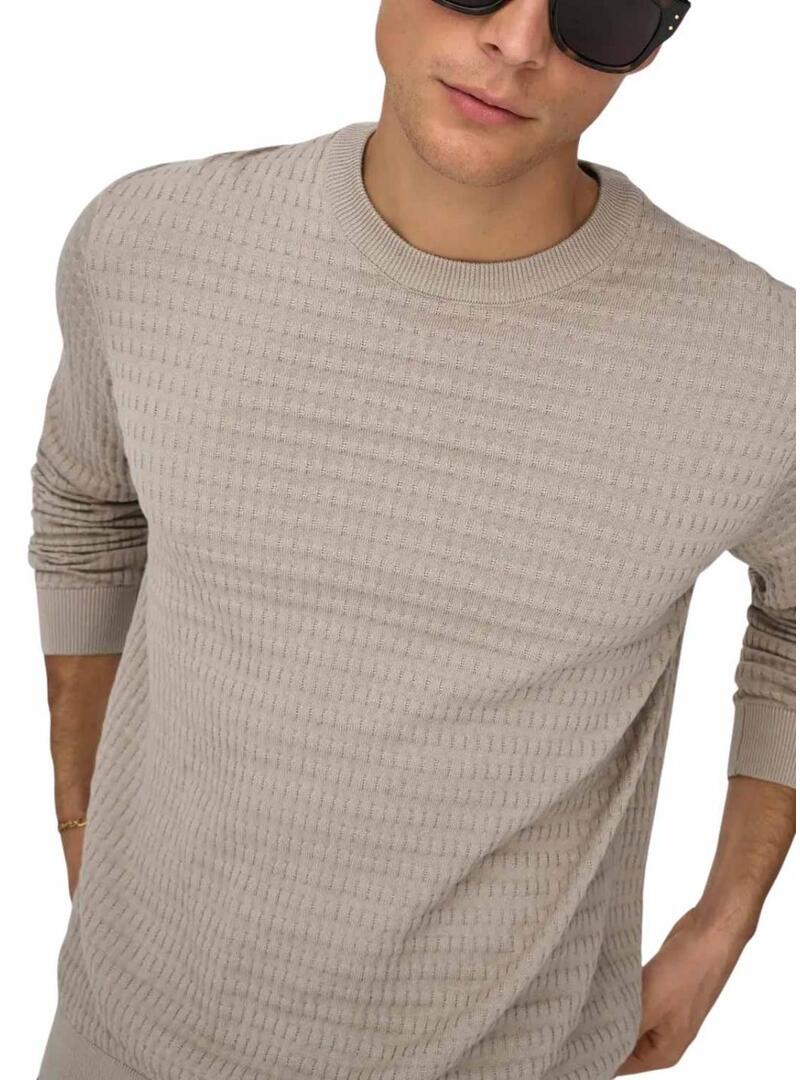 Maglia Only and Sons Berry beige per uomo