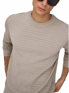 Maglia Only and Sons Berry beige per uomo