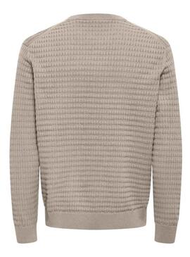 Maglia Only and Sons Berry beige per uomo