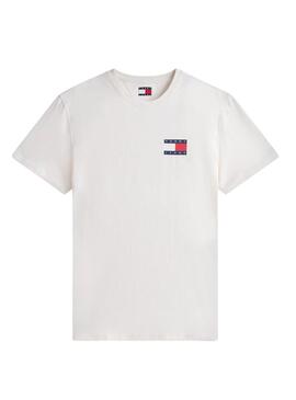 Maglietta Tommy Jeans Essential Flag bianca per uomo