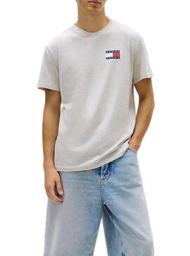 Maglietta Tommy Jeans Essential Flag grigia per uomo