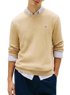 Maglia Tommy Jeans beige chiaro per uomo