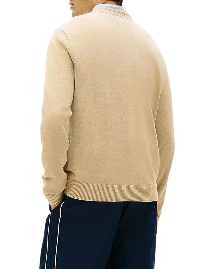 Maglia Tommy Jeans beige chiaro per uomo