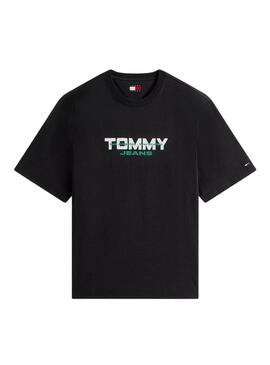 Maglietta Tommy Jeans 90S Block nera per uomo