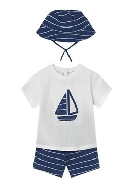 Set Mayoral nautico blu per neonato