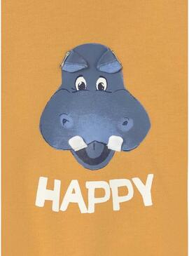 Felpa Mayoral Happy Hipo arancione per bambini