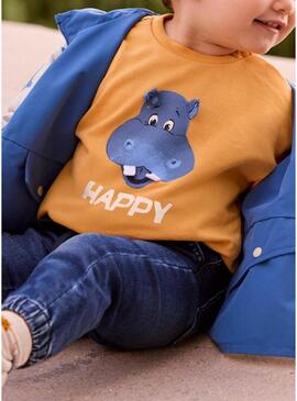Felpa Mayoral Happy Hipo arancione per bambini