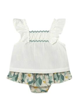 Set Mayoral blusa e gonna con fiori blu per bambini