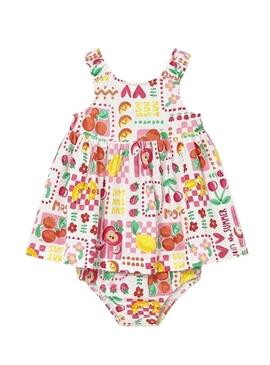 Abito Mayoral frutta multicolore per neonati