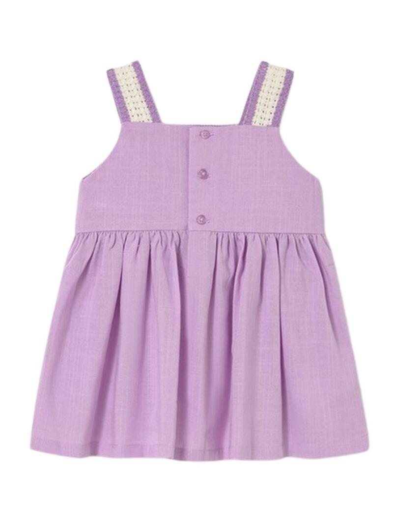 Abito Mayoral all'uncinetto lilla per neonati