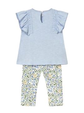 Abito Mayoral blu con fiori per neonato.