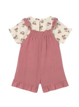 Set Mayoral pettorina e maglietta rosa per neonato