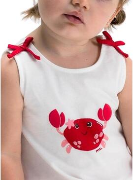 Set Mayoral rosso e bianco a pois per neonato