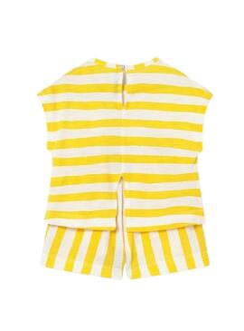 Set Mayoral Sole giallo e bianco a righe per bambino.
