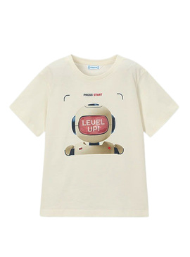 Maglietta Mayoral Robot beige per bambino.