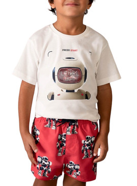 Maglietta Mayoral Robot beige per bambino.