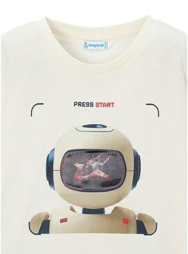 Maglietta Mayoral Robot beige per bambino.