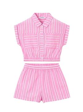Set Mayoral rosa a righe per ragazza
