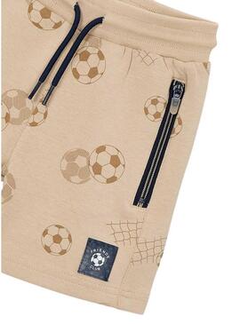 Bermudas Mayoral tasche con zip color cammello per bambino