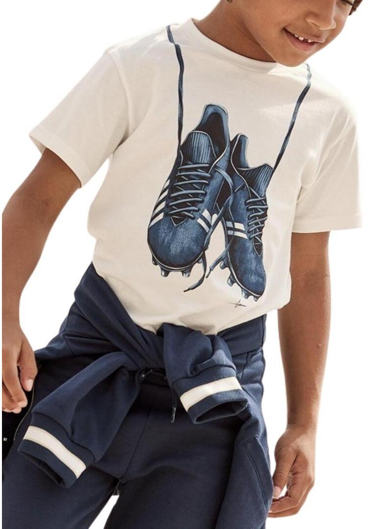 Maglietta Mayoral scarpe da calcio bianche per bambino